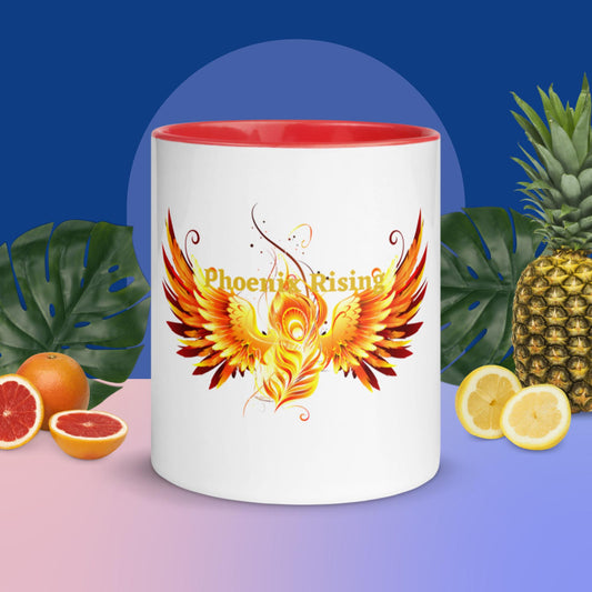 Mug with Color Inside and Phoenix Rising print