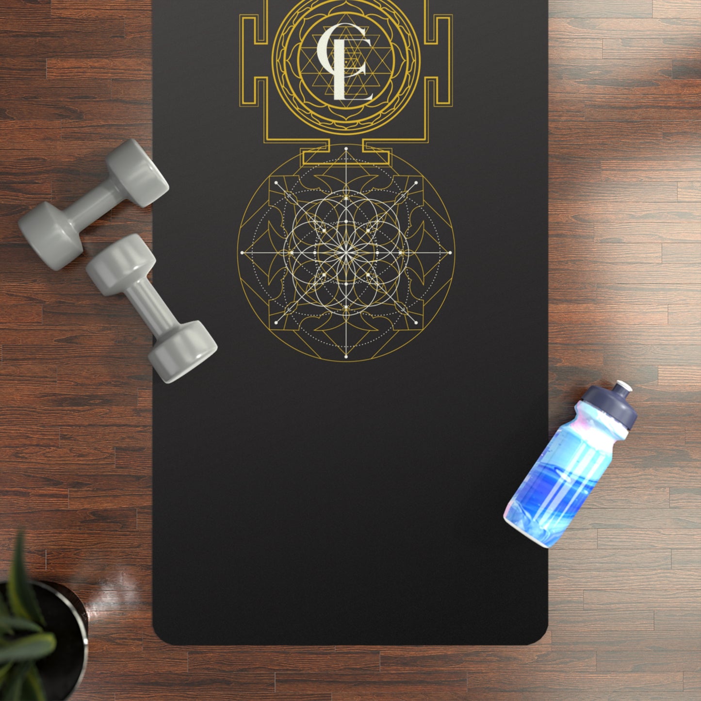 Sacred Geometry and Sri Yantra Symbol Yoga Mat