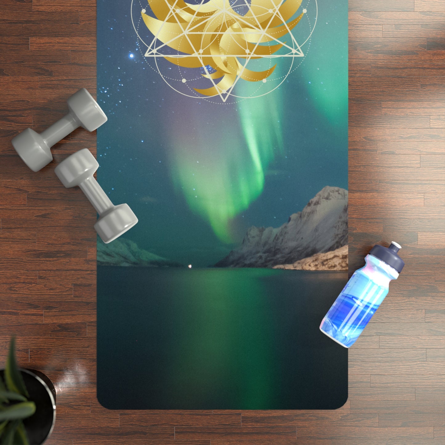 Rubber Yoga Mat With Phoenix Rising Design