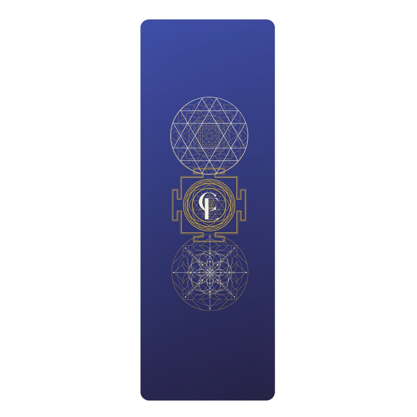 Rubber Yoga Mat with Sacred Geometry and Sri Yantra Symbol