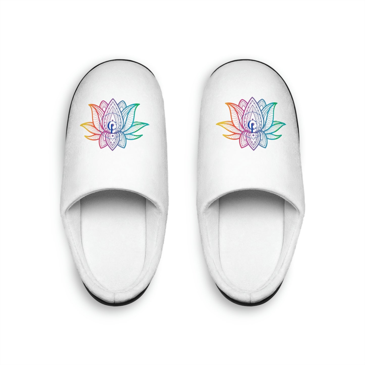 Women's Indoor Slippers with Rainbow Lotus Flower