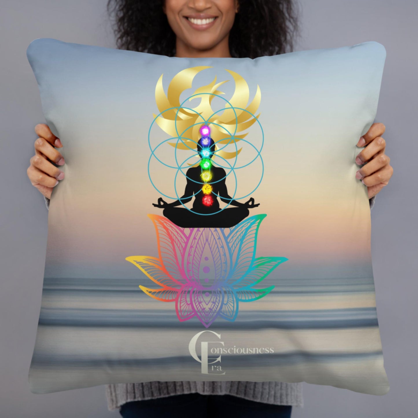 Basic dobble sided Pillow with Consciousness Era design