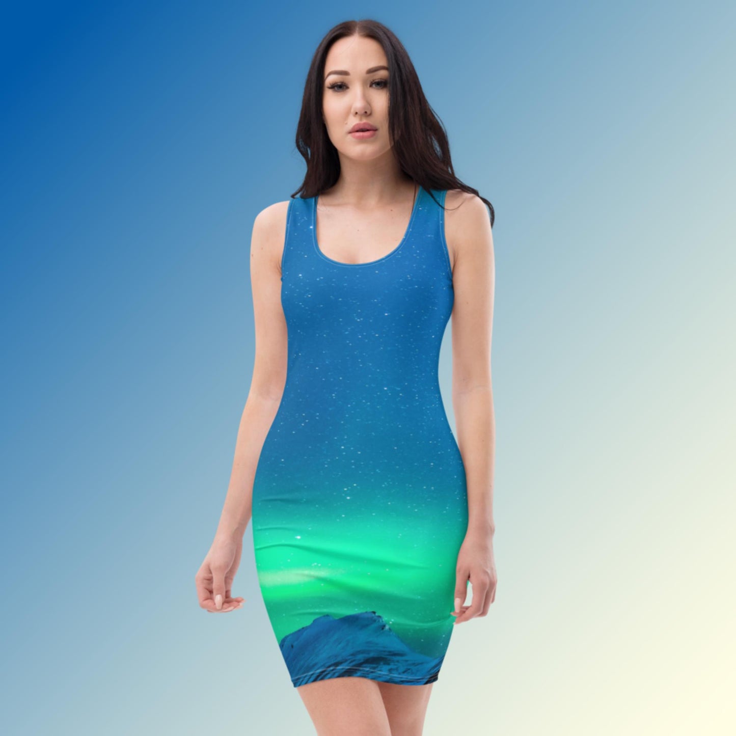 Sublimation Cut & Sew Dress with Beautiful Northern Lights Image