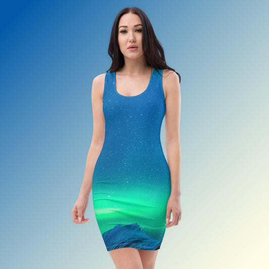 Sublimation Cut & Sew Dress with Beautiful Northern Lights Image