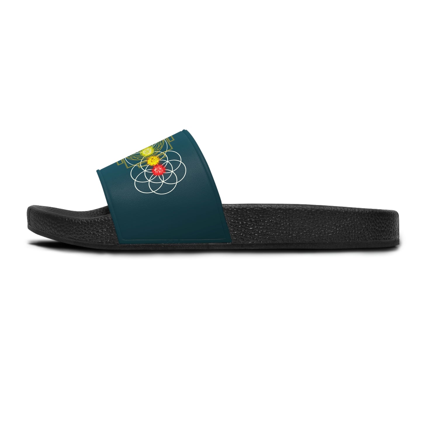 Women's Slide Sandals with Chakras and Sacred Geometry Designs