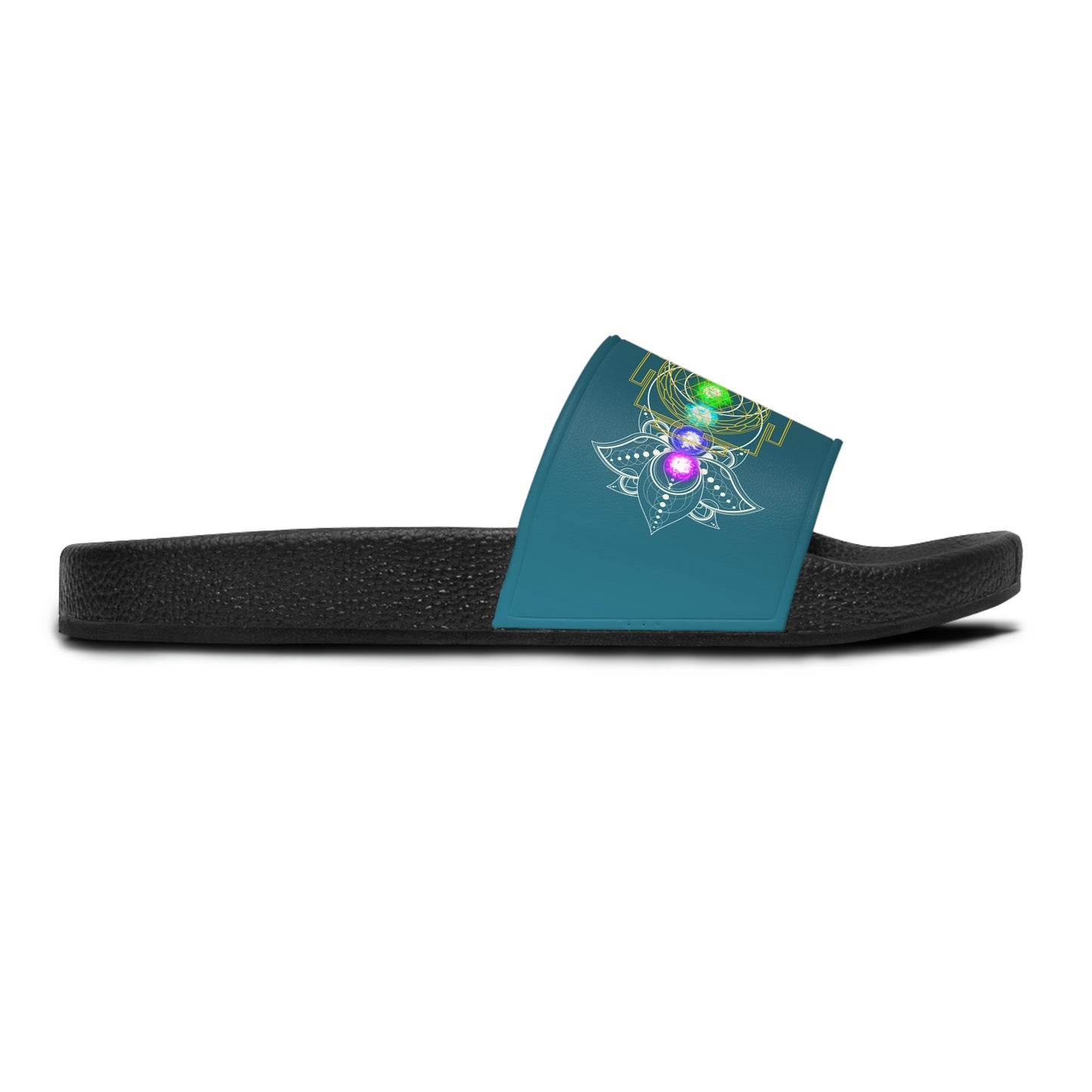 Women's Slide Sandals with Chakras and Sacred Geometry Designs