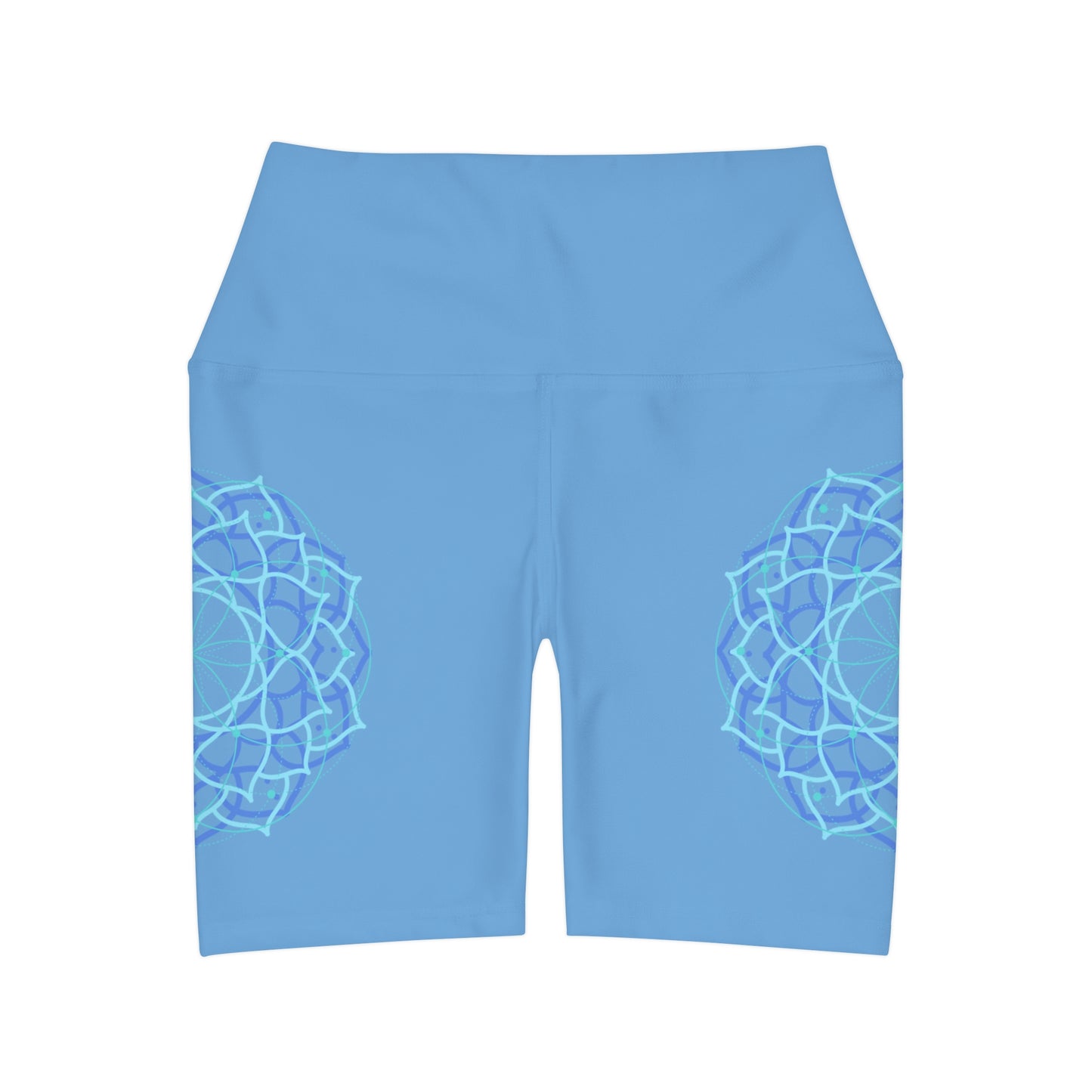 High Waisted Yoga Shorts with Sacred Geometry Design