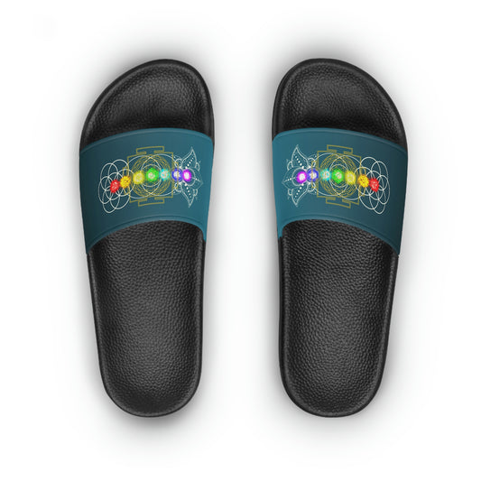 Women's Slide Sandals with Chakras and Sacred Geometry Designs