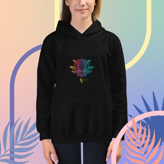 Hoodie for Girls with Rainbow Lotus Flower