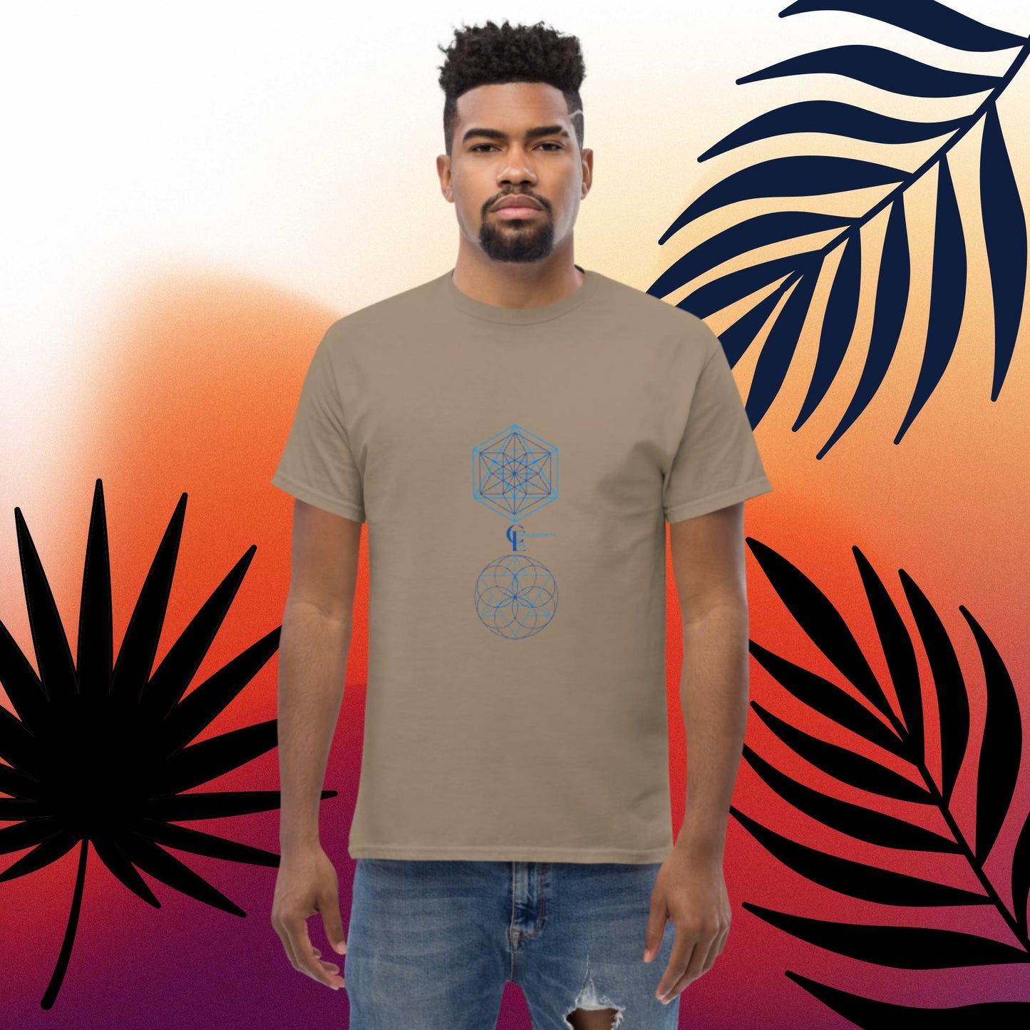 Men's classic tee with Sacred Geometry Patternes