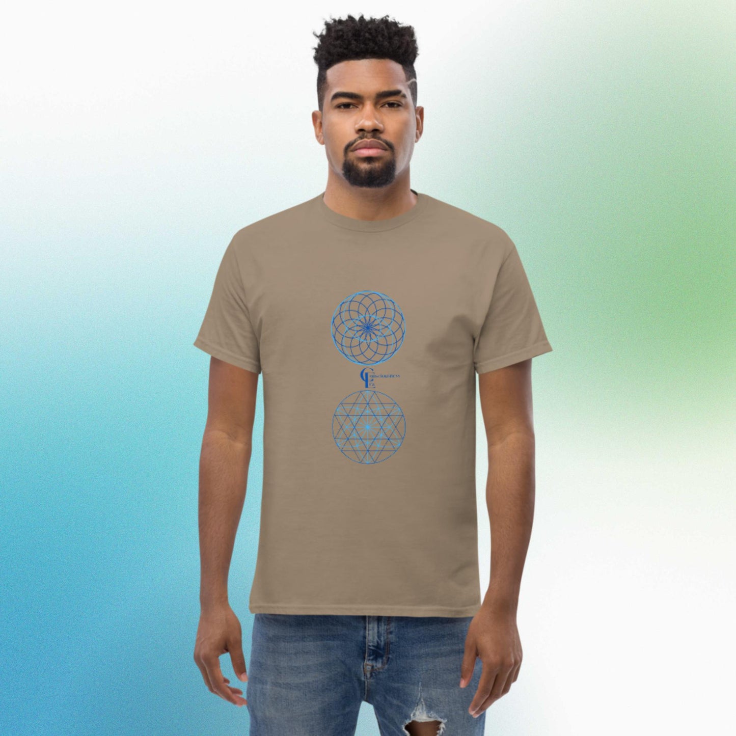 Men's classic tee with Sacred Geometry Patternes