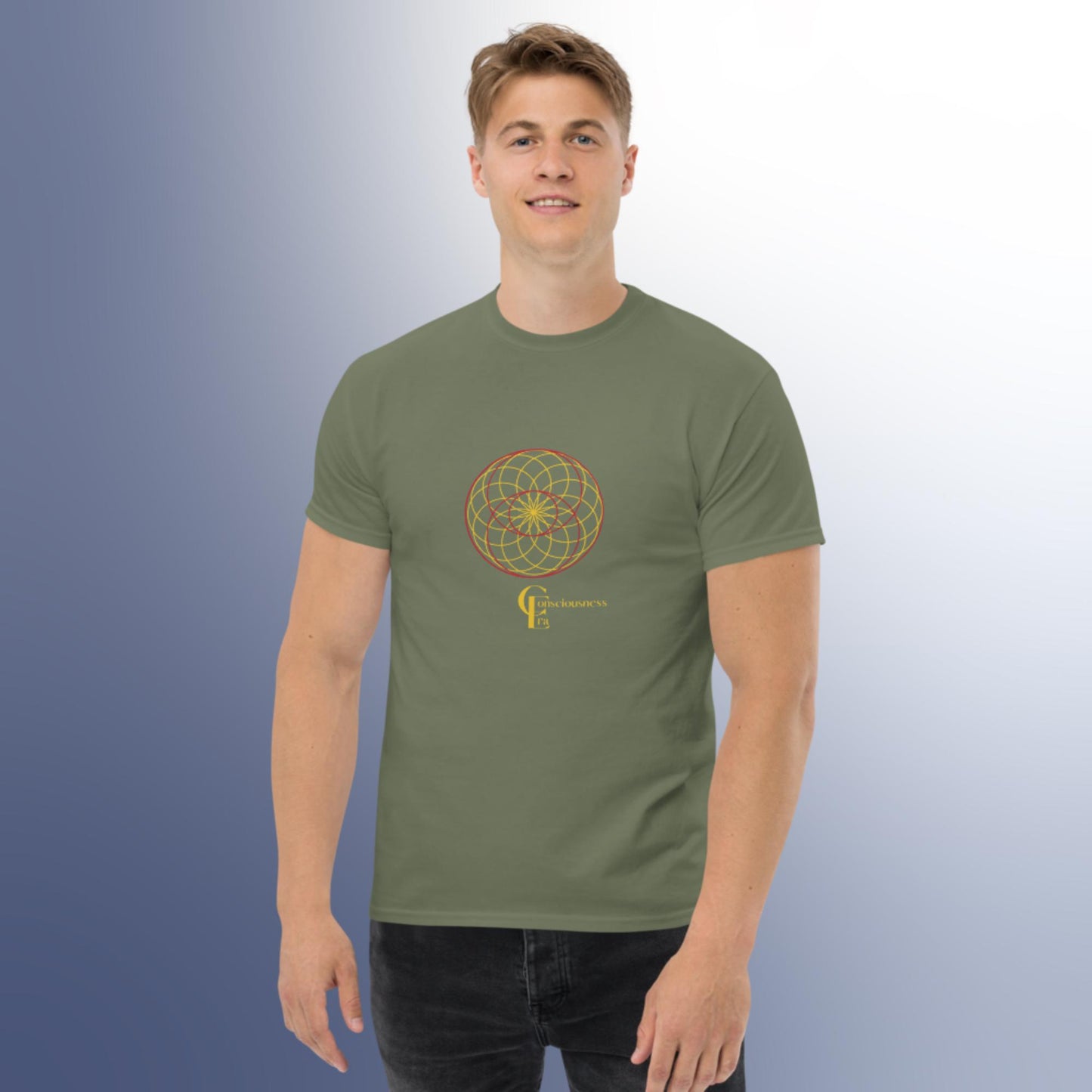 Men's classic tee with Flower of Life and Symbol of Infinity