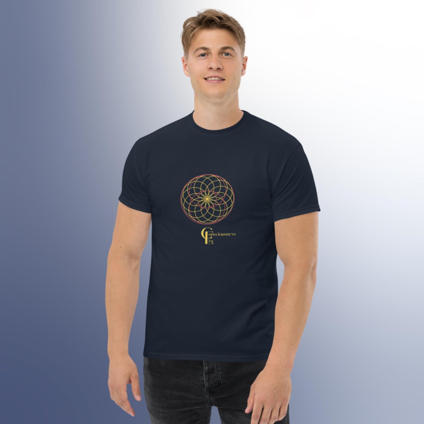 Men's classic tee with Flower of Life and Symbol of Infinity