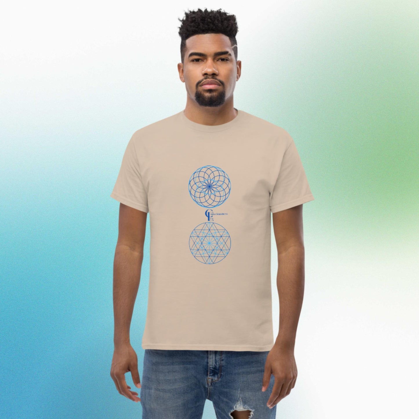 Men's classic tee with Sacred Geometry Patternes