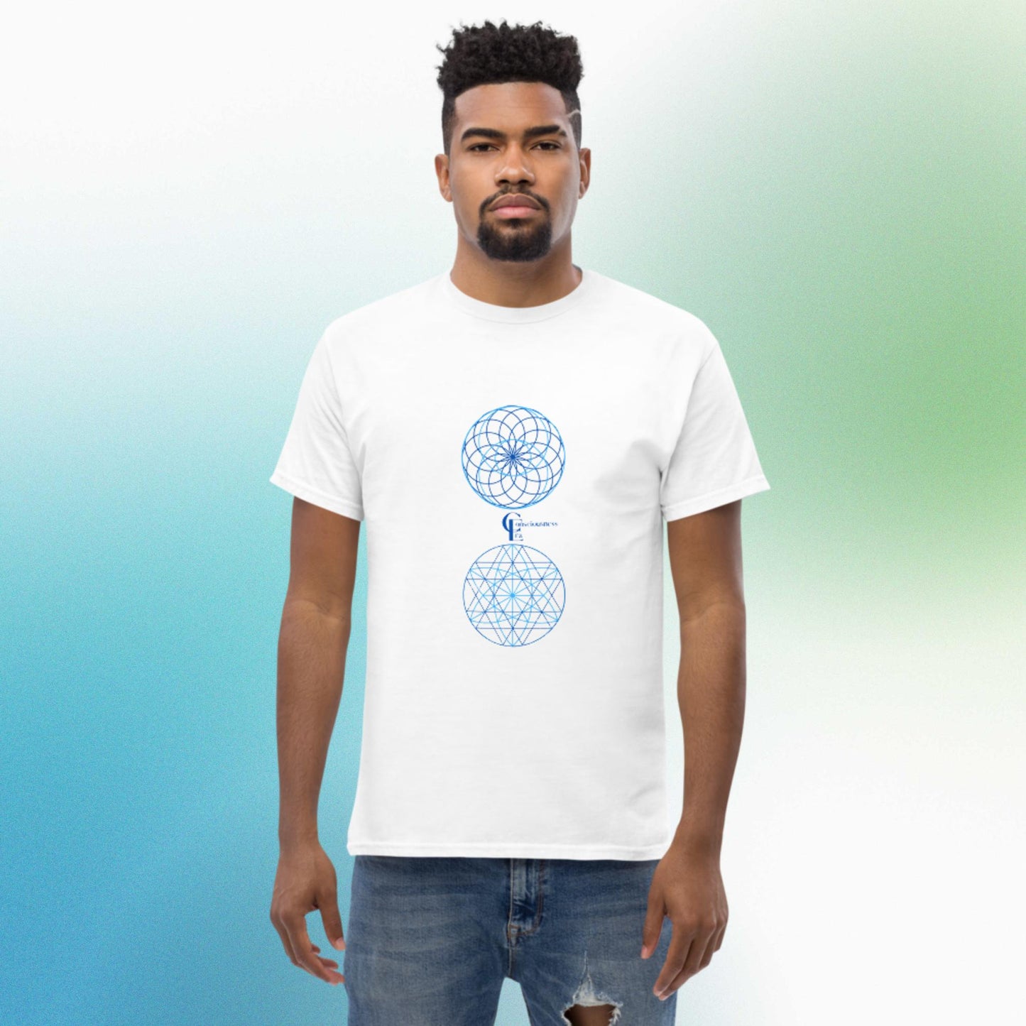 Men's classic tee with Sacred Geometry Patternes