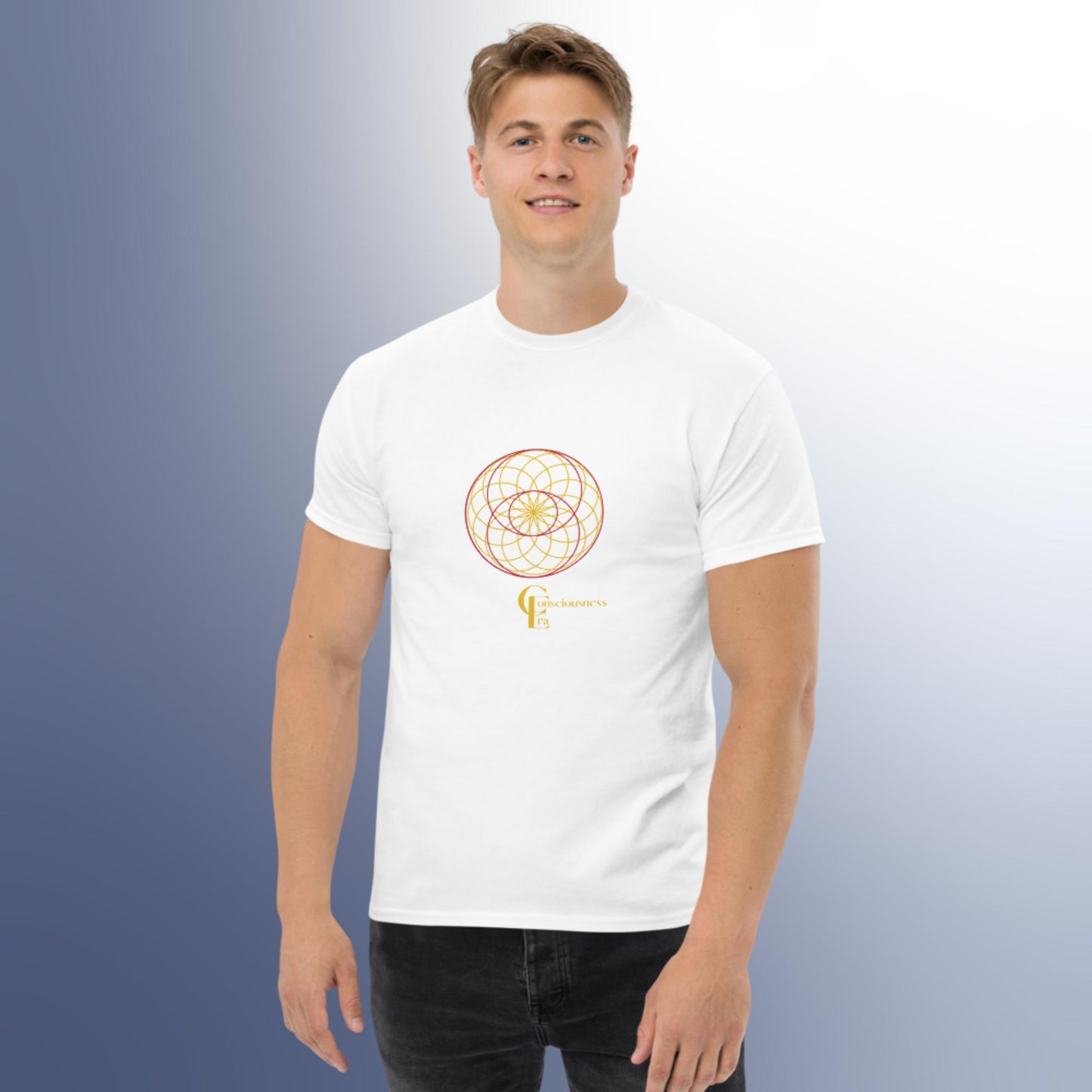 Men's classic tee with Flower of Life and Symbol of Infinity