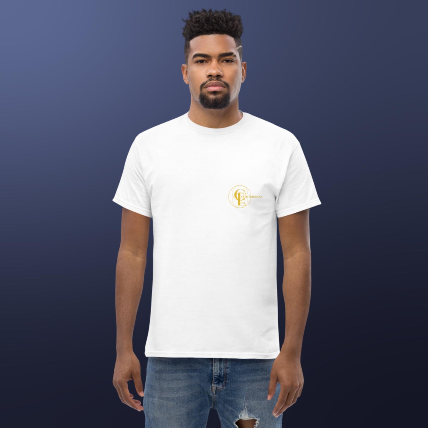 Men's classic t-shirt with Consciousness Era logo