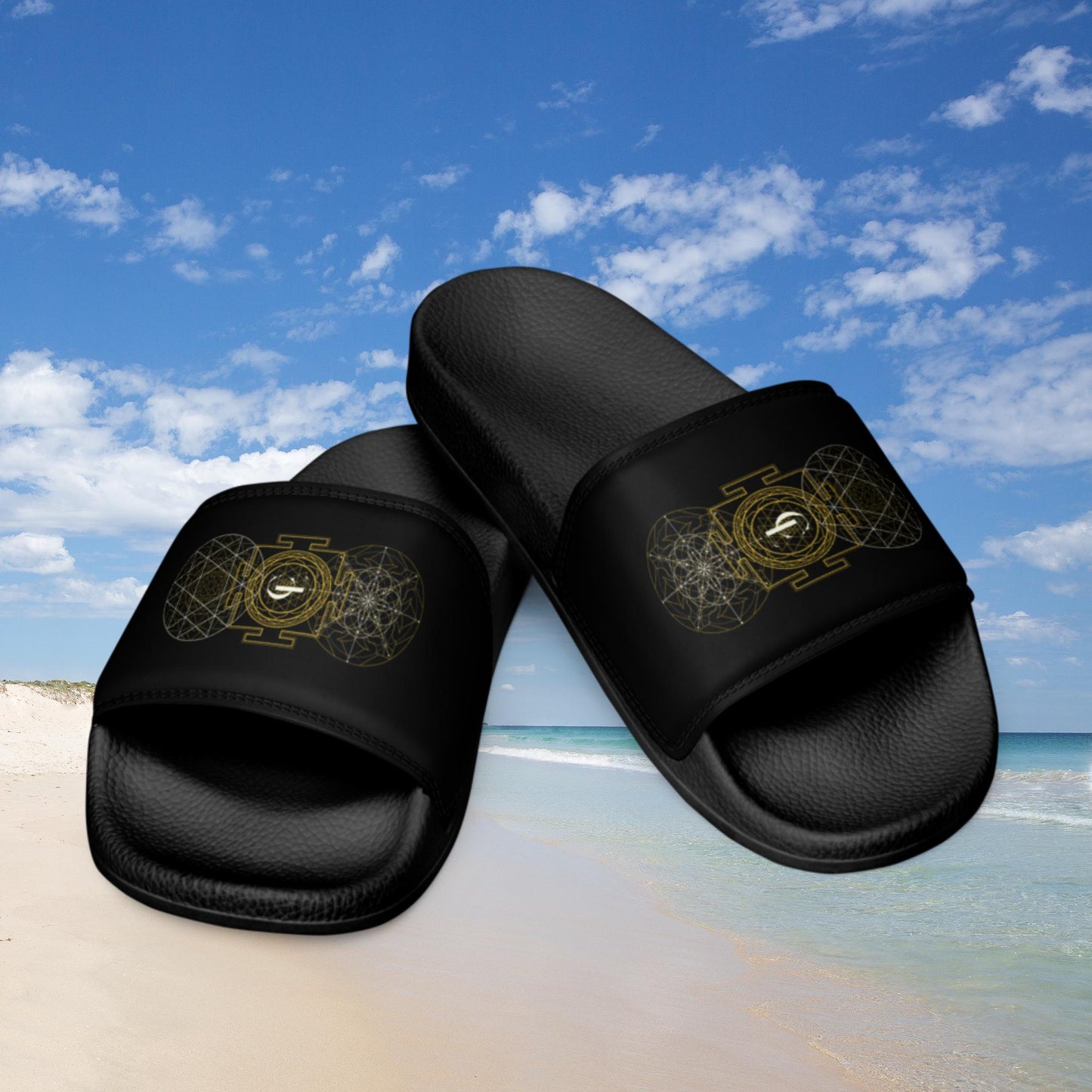 Men’s slides with Sacred Geometry Design