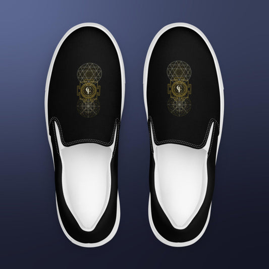 Men’s slip-on canvas shoes with Sacred Geometry Design