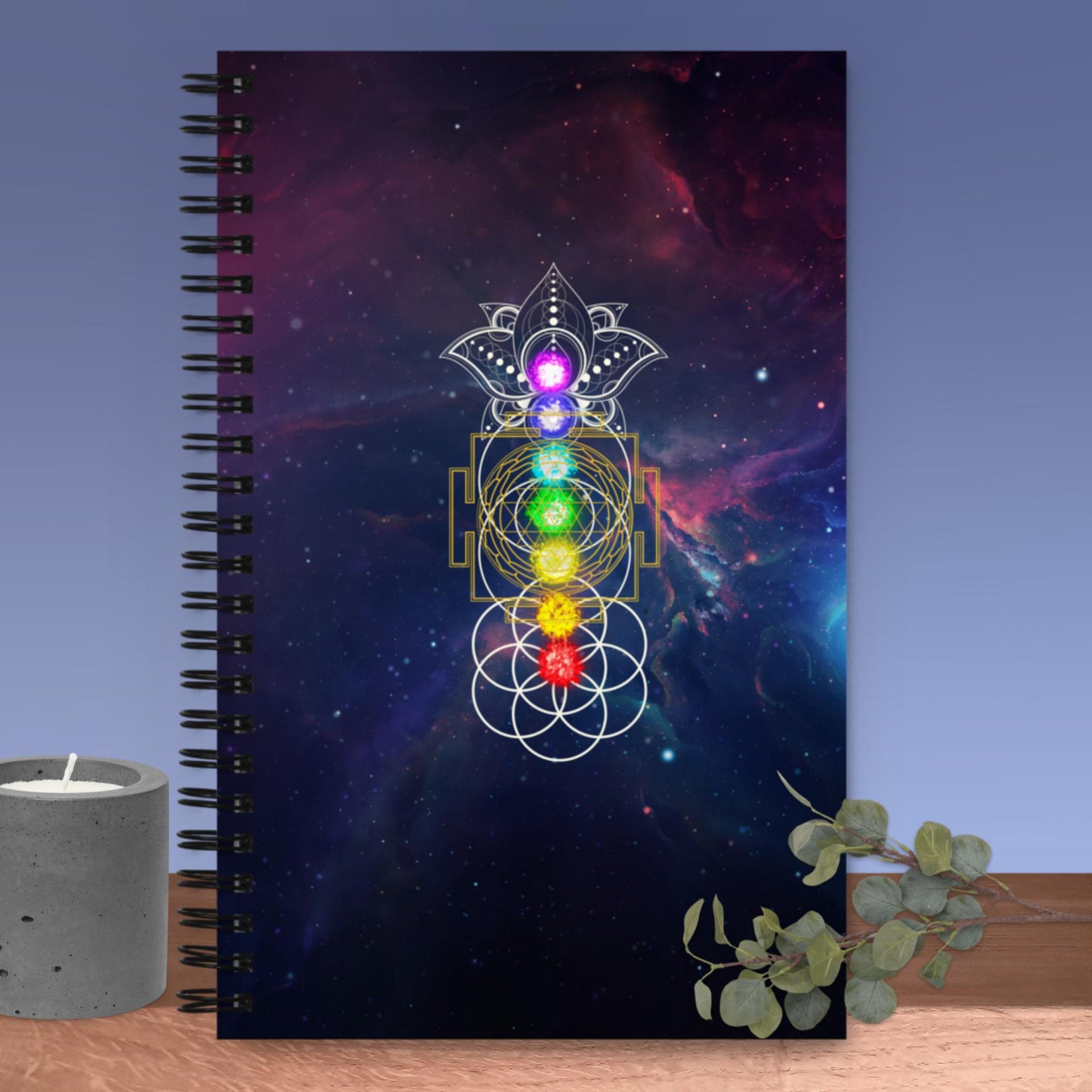 Spiral notebook with Consciousness Era design