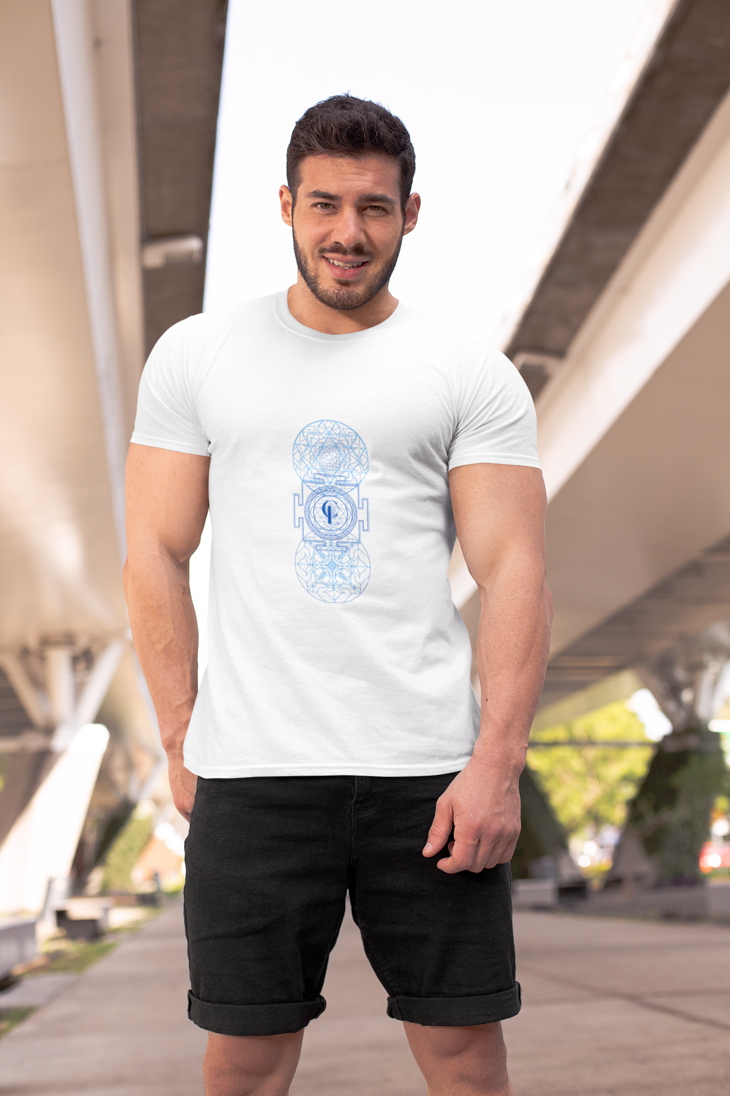 Organic cotton t-shirt with Sacred Geometry and Sri Yantra