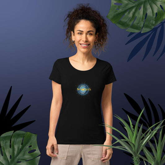 Women’s basic organic t-shirt with New Earth design