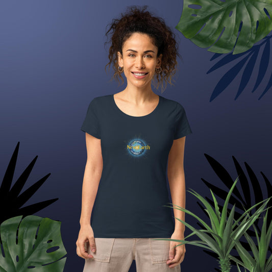 Women’s basic organic t-shirt with New Earth design