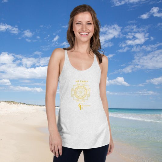 Women's Racerback Tank with Sri Yantra Symbol