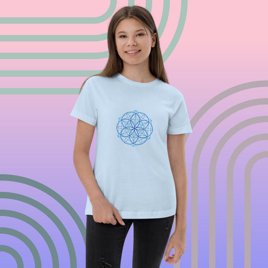 Youth jersey t-shirt with Sacred Geometry Pattern